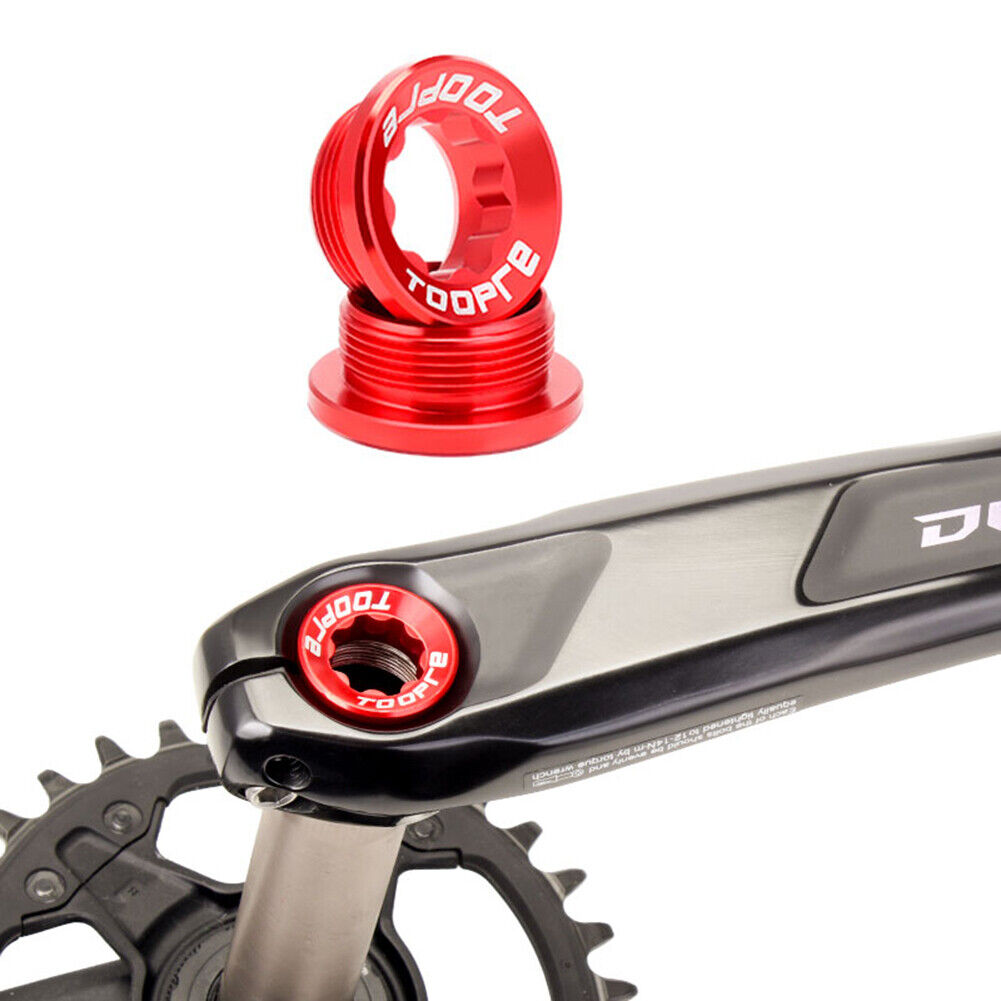 TOOPRE MTB Bike Crank Cover Screws Cap CNC M20x8mm BB Fixing Bolt (Red)