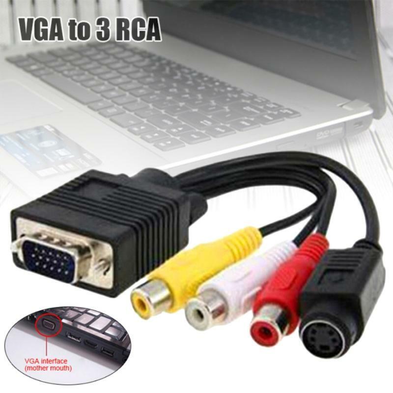 VGA SVGA to S-Video 3 RCA AV VGA to Video TV Out S-Video AV Adapter Converter
