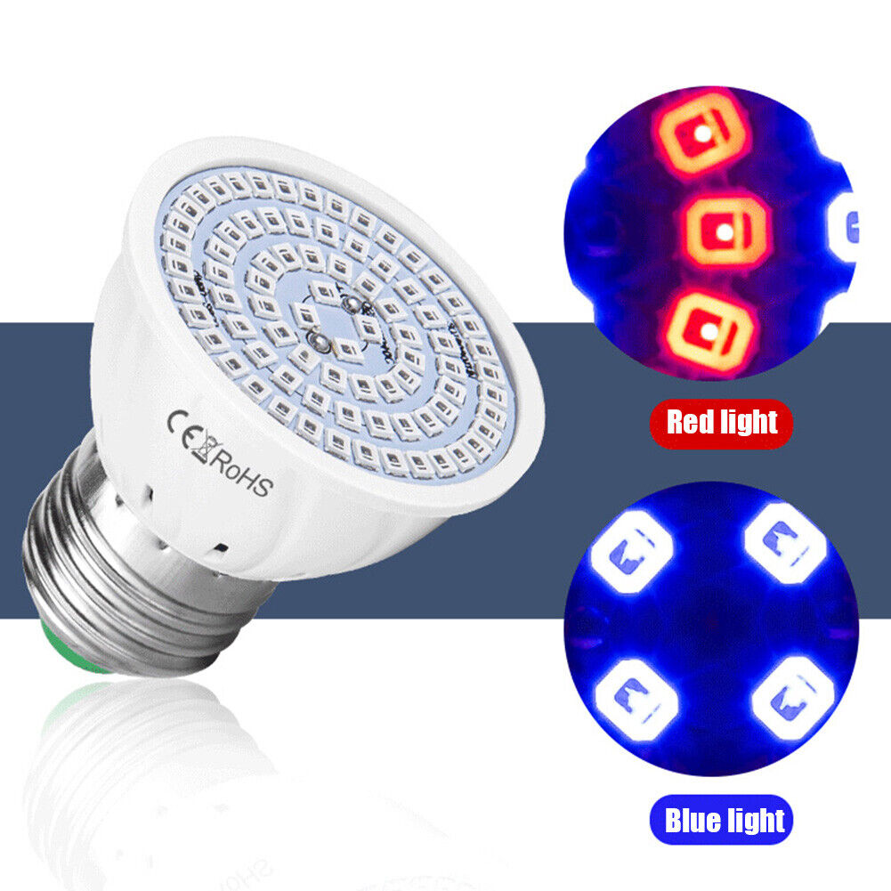 80 LED E27 Plant Growth Light Indoor Hydroponic Flowers Seedlings Grow Bulb