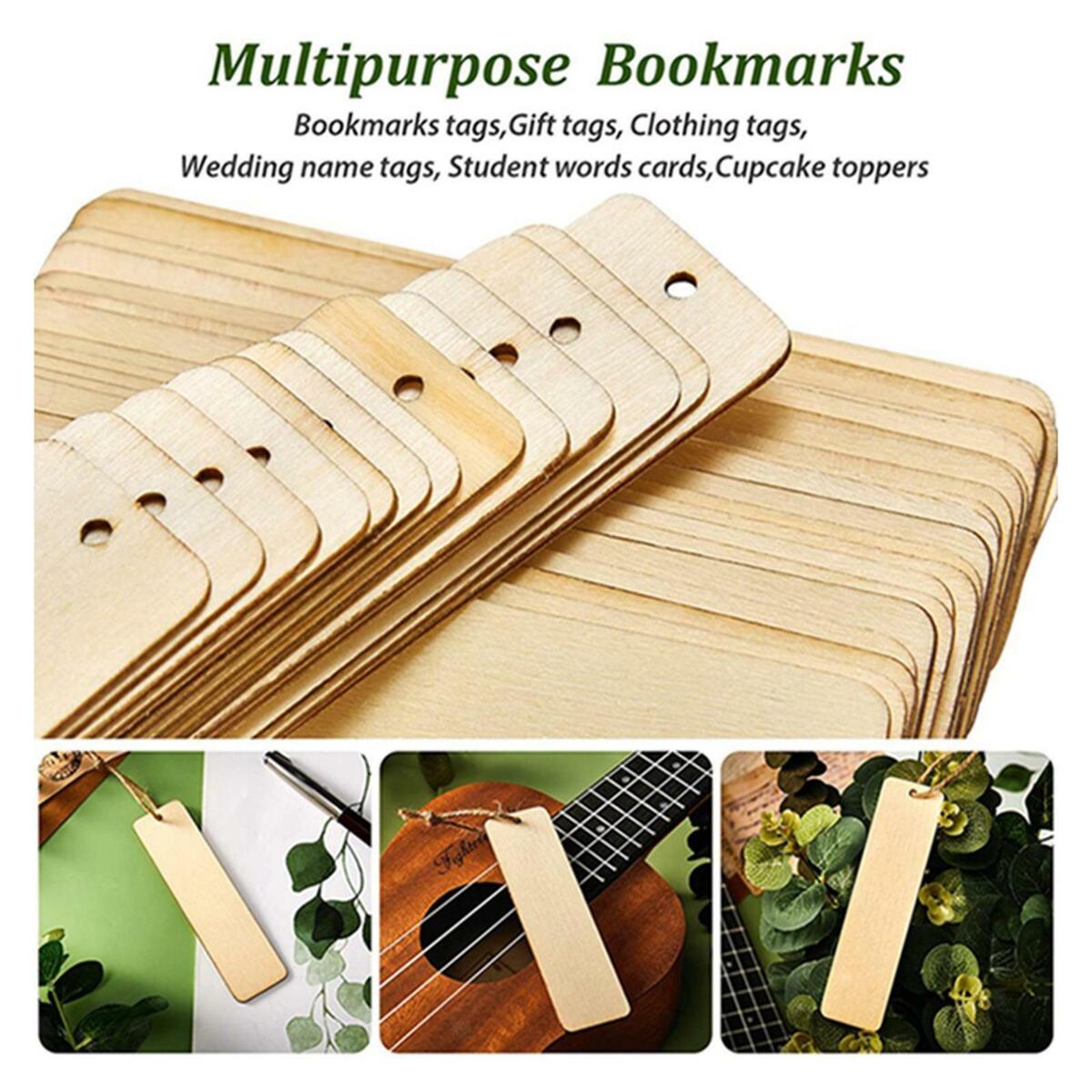 36x Unfinished Rectangle Blank  Bookmarks en Crafts Tags with