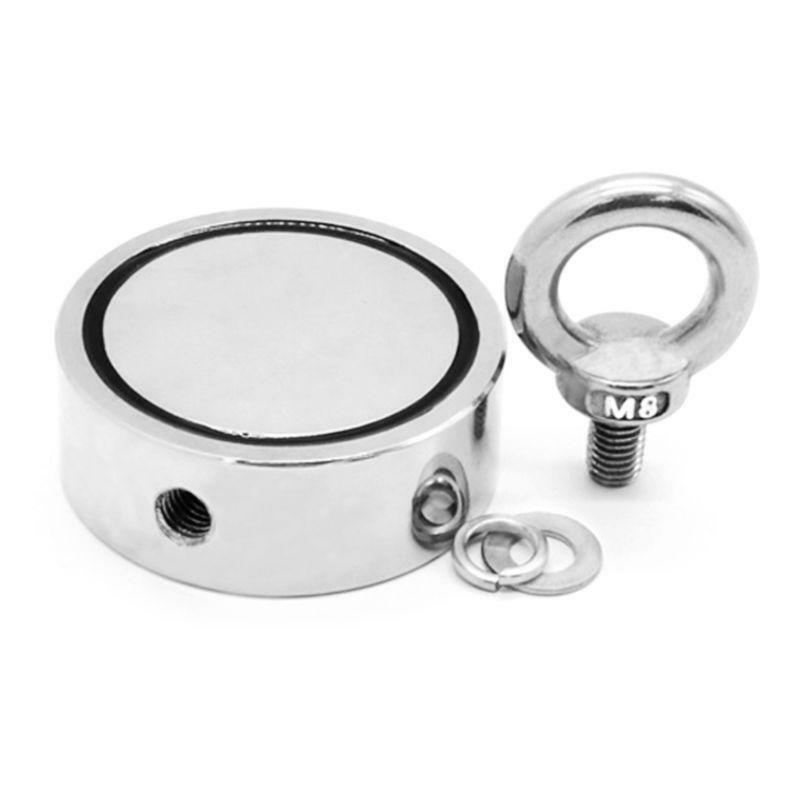 120Kg Dual Sides Magnet Strong Neodymium Permanent Fishing Magnets + 20m Rope
