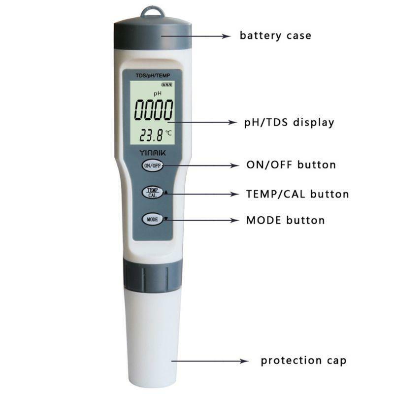 EZ9901 Digital TDS Meter 3 in 1 TDS/PH&TEMP Tester  Pen Handheld Water Quality