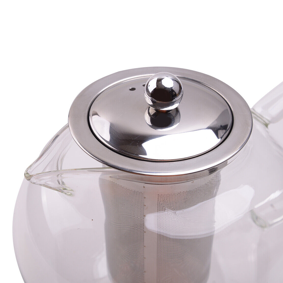 Housewares Clear Glass Teapot & Stainless steel Filter 1.3L Water Coffee Teapot