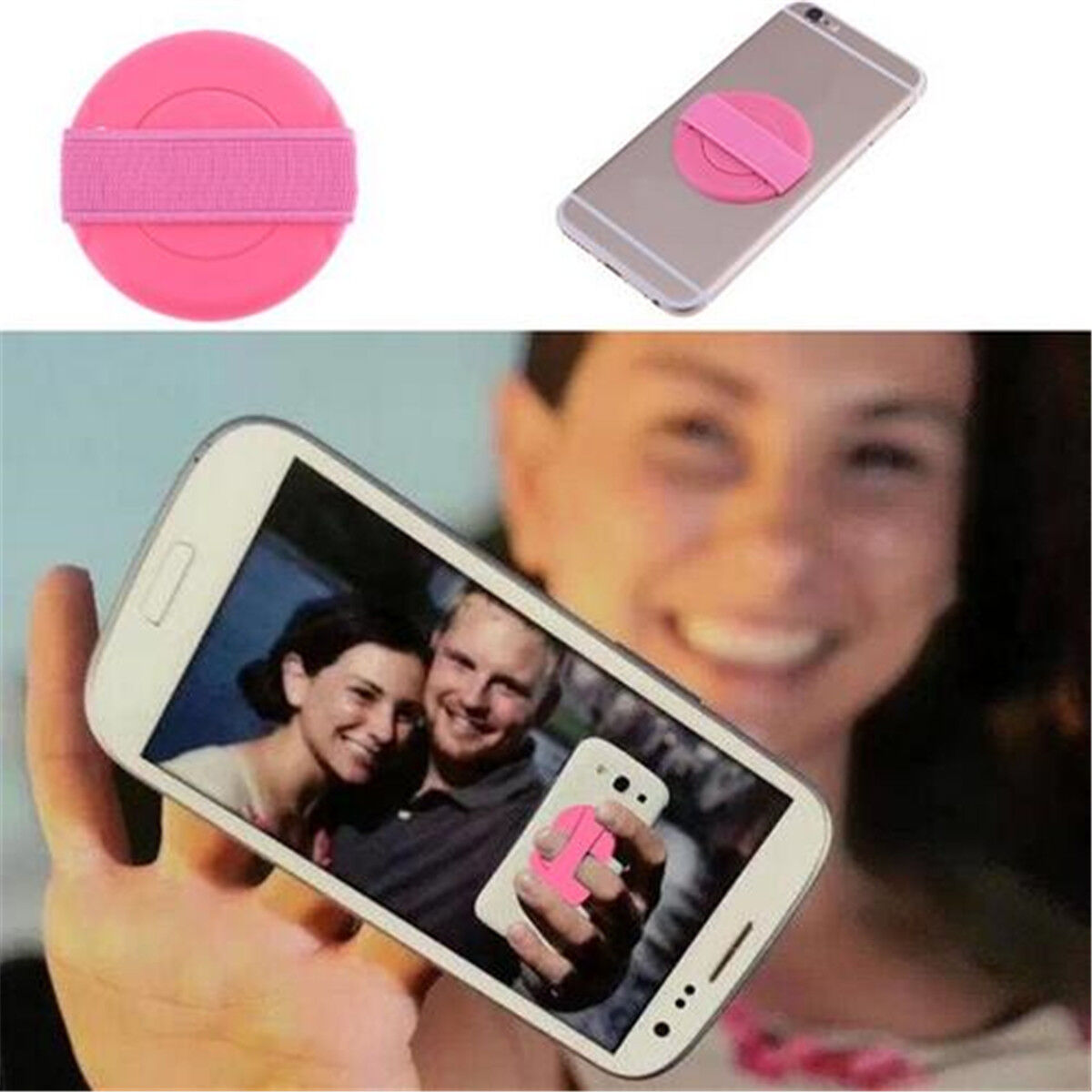 Universal 360° Rotation Round Finger Ring Grip Elastic Strap Phone Holder Tablet