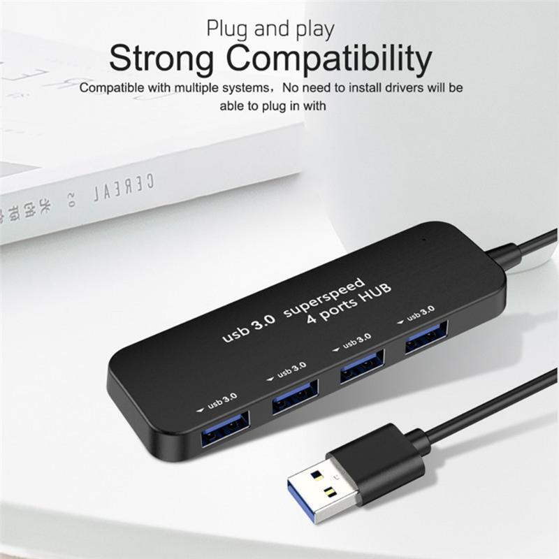 4-Port 3.0 USB Hub HighSpeed Data Transmission for Mobile HDD Laptop PC