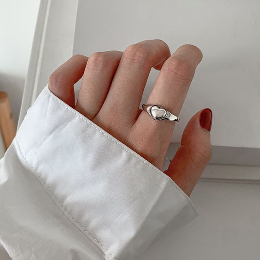 4Pcs Jewelry Accessories Elegant Gift Fashion Heart Ring Adjustable Wedding Open
