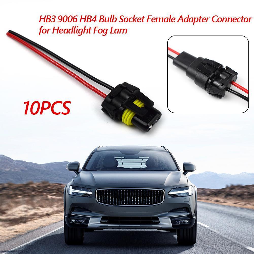 10pcs 9005 HB3 9006 HB4 Bulb Sockets Female Adapter for Headlight Fog Light