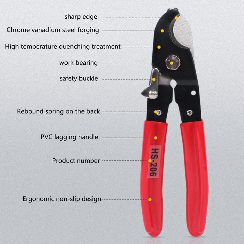 Cable Cutter HS-206 Sharp Aluminum Copper Cutting Wire Cutters Cut Up to 35mm²