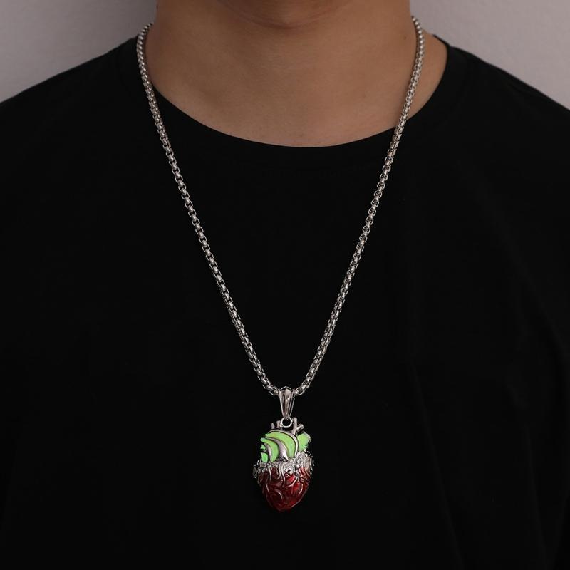 Personalized Necklace Luminous Human Organ Box Choker Necklace Keepsake Jewelry