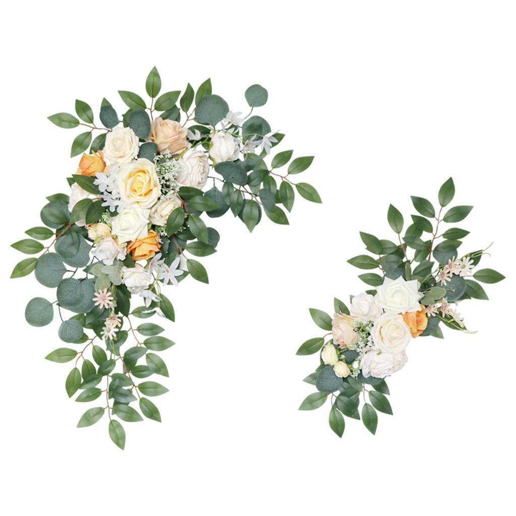 Handmade Arch Flowers Champagne  Flower Backdrop Wreath Decor  Pieces