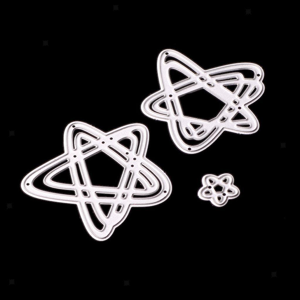 3 Pieces Star Shape Metal Cutting Dies for Scrapbook Photo Album Paper Craft