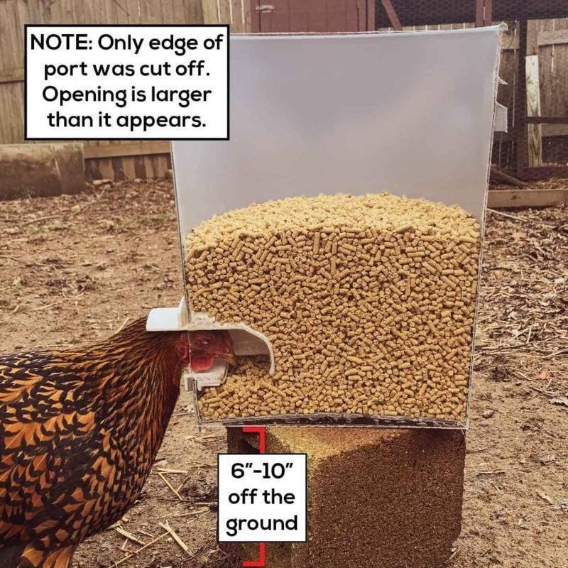 Rain Proof Poultry Feeder Port Gravity Feed Kit for Buckets Barrels Boxes DIY