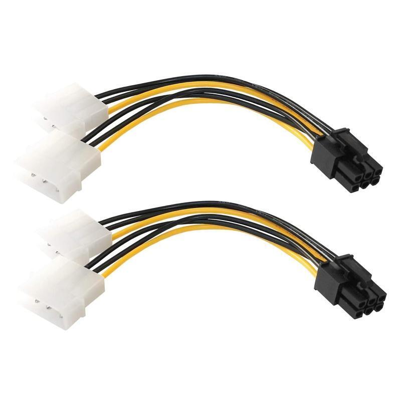 4pin To 6pin Graphics Card Power Adapter Dual 4p To 6p Graphics Card Splitter