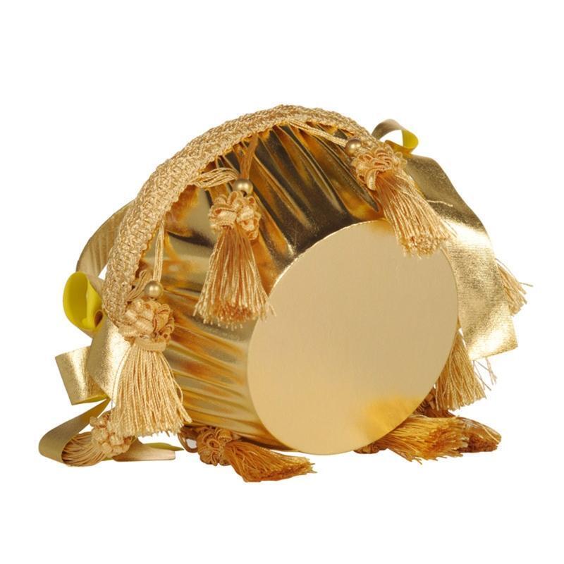 Small Flower Girl Baskets with Handle Bows & Tassels for Wedding Ceremony