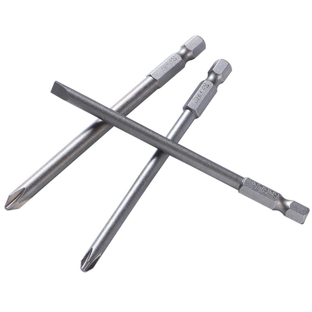 10pcs/set 100mm Alloy Steel S2 Slotted Phillips Screwdriver Bits Batches