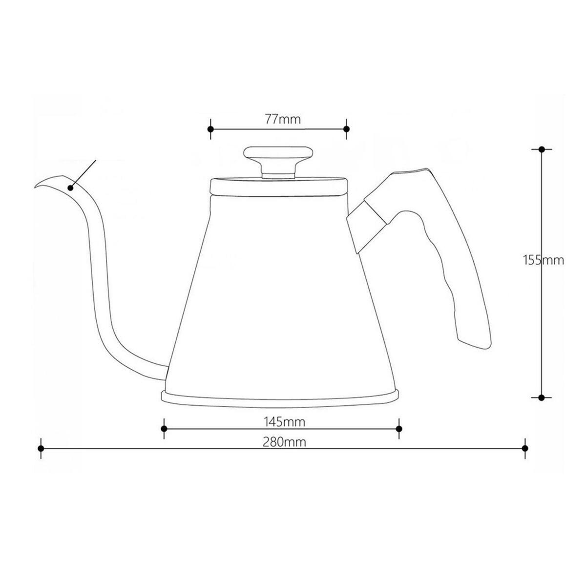 Stainless Steel Gooseneck   Kettle for Stovetops Black