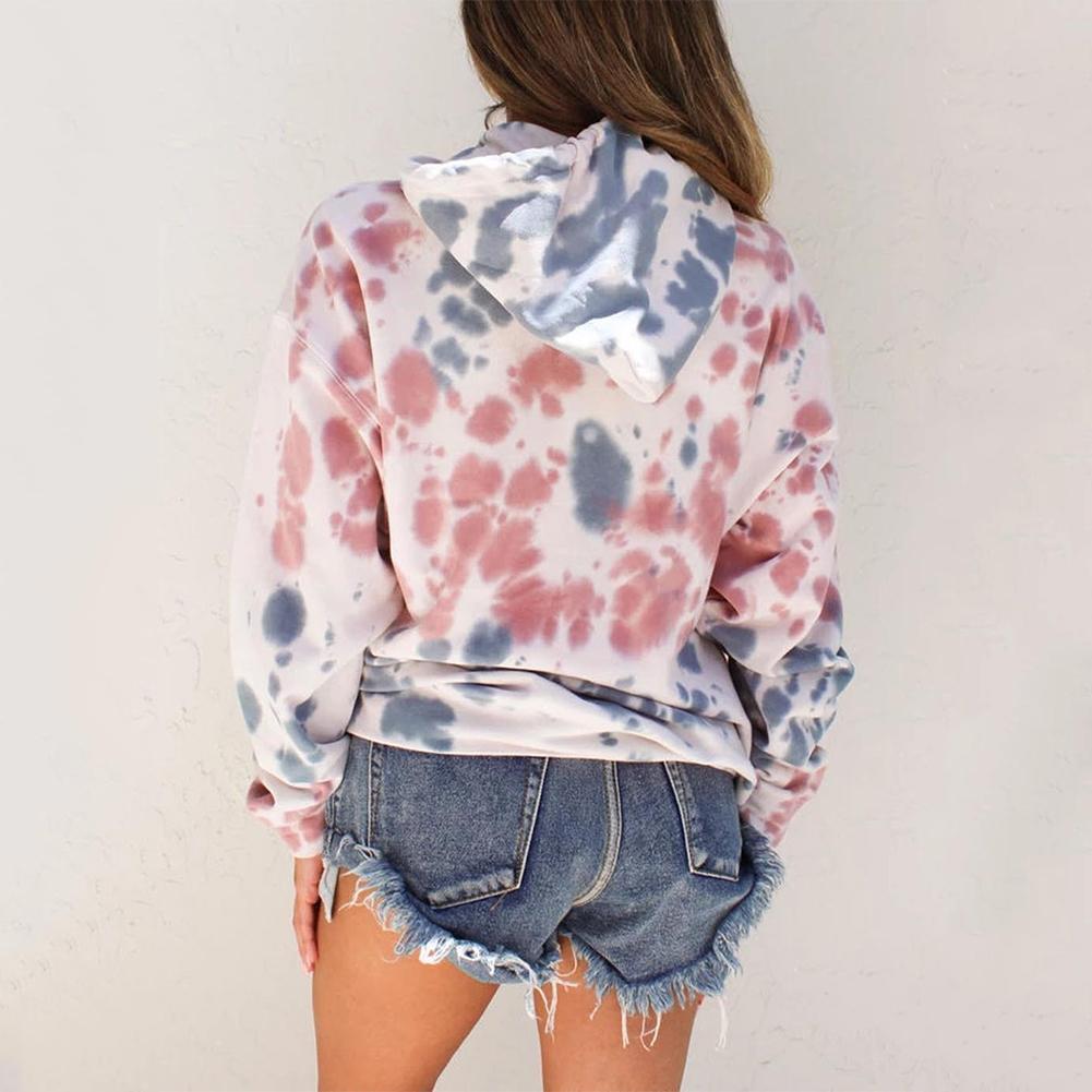 Fashion Women Autumn Loose Long Sleeve Print Hoodies Pocket Pullover (XL)
