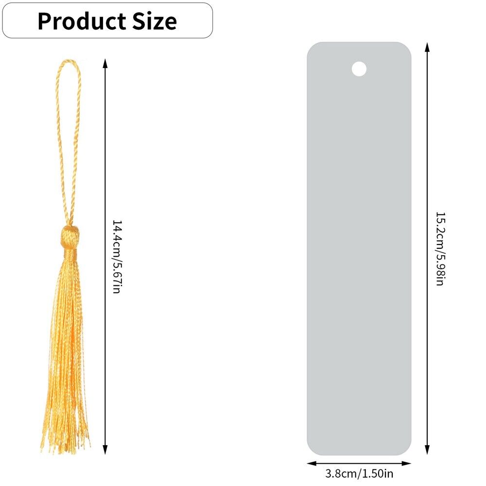 Aluminum Crafts DIY White Blank Bookmarks with Tassels Sublimation Bookmark