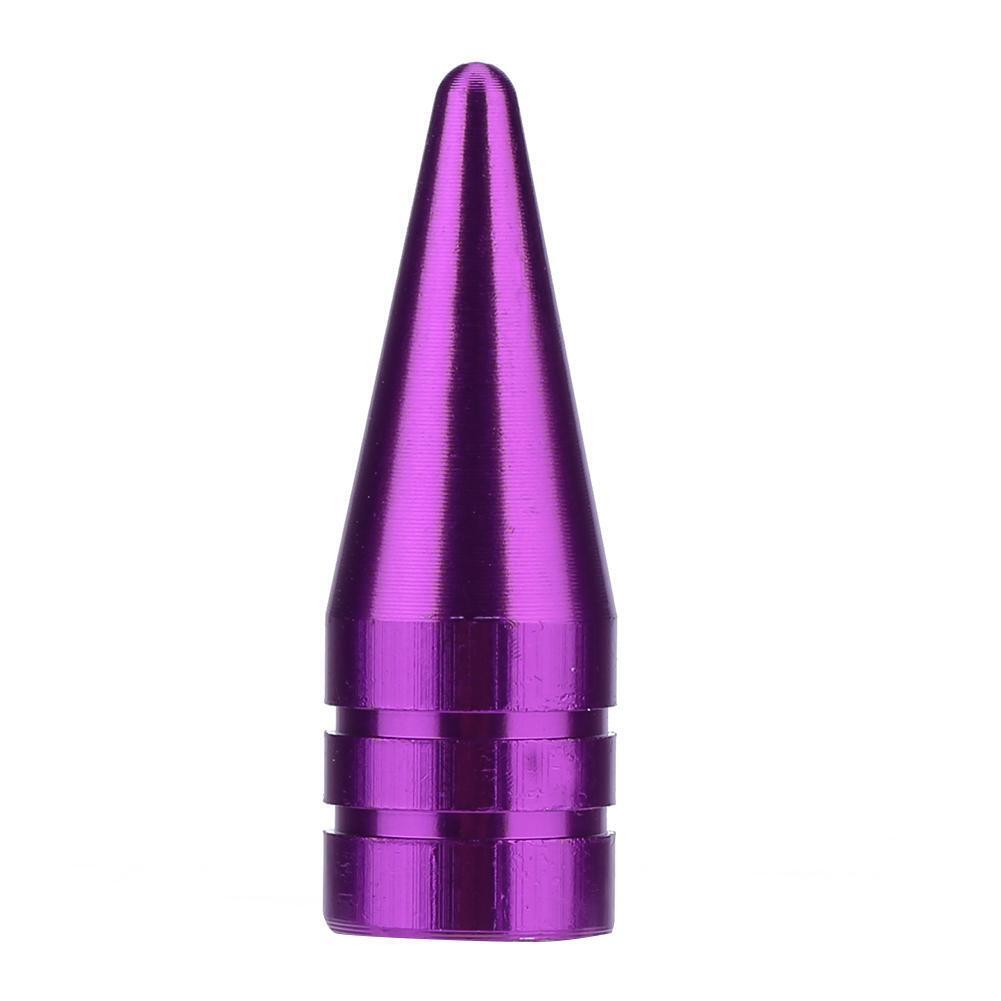 4pcs Tyre Valve Caps Aluminum Alloy Bike Car Tire Valve Caps(Purple)