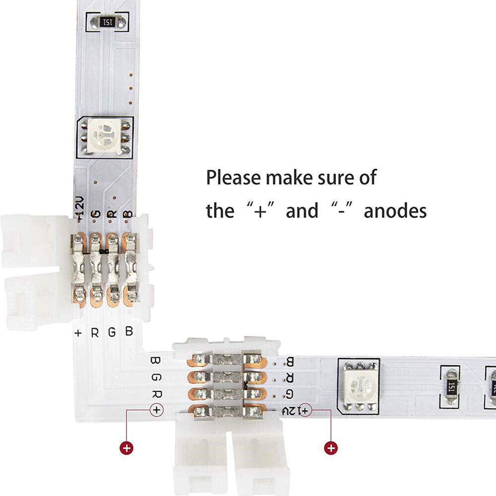 95Pcs 4Pin RGB 5050 LED Connector LED Strip Light Connectors Accessories Kit