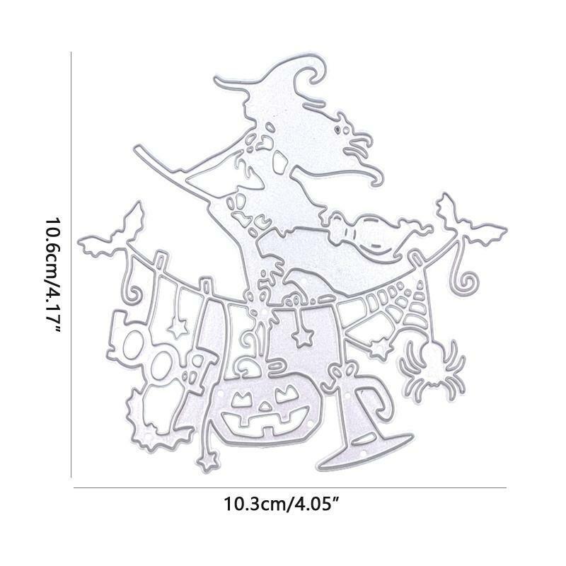 Flying Witch with Bat Garland Metal Cutting Dies Stencil DIY Embossing Template