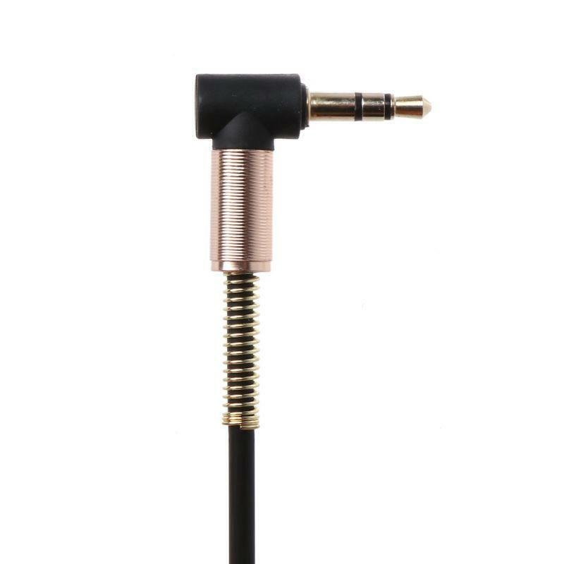 24cm Dual 90 Degree Nylon 3.5 mm to 3.5mm Male Jack Audio Cable Car Aux Cord