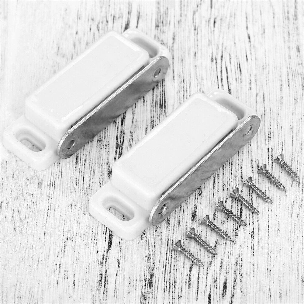 2pcs White Strong Magnetic Door Catch Cabinet Cupboard Wardrobe Door Catches