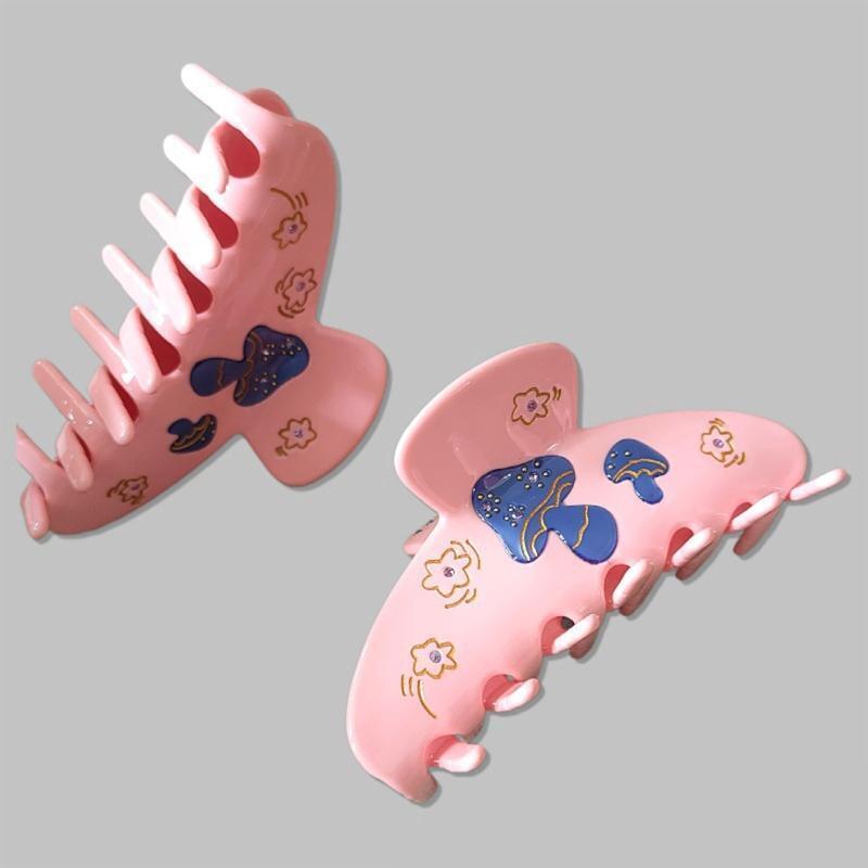 Women Girls Hair Claw Clips with Cartoon Mushroom Decors Women Hair Jaw Clamp