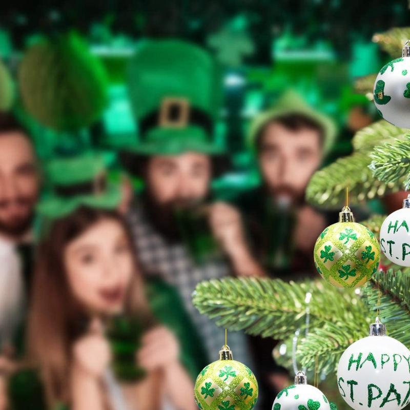 Saint Patrick's Day Balls Set for 12 Christmas Tree Ball DIY Pendants Supplies