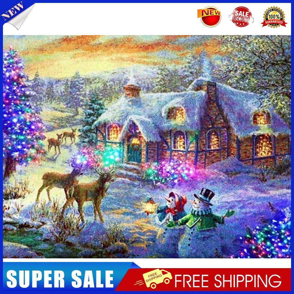 Snowman 5D Full Square Drill Diamond Painting DIY Christmas Decor Kids Gift