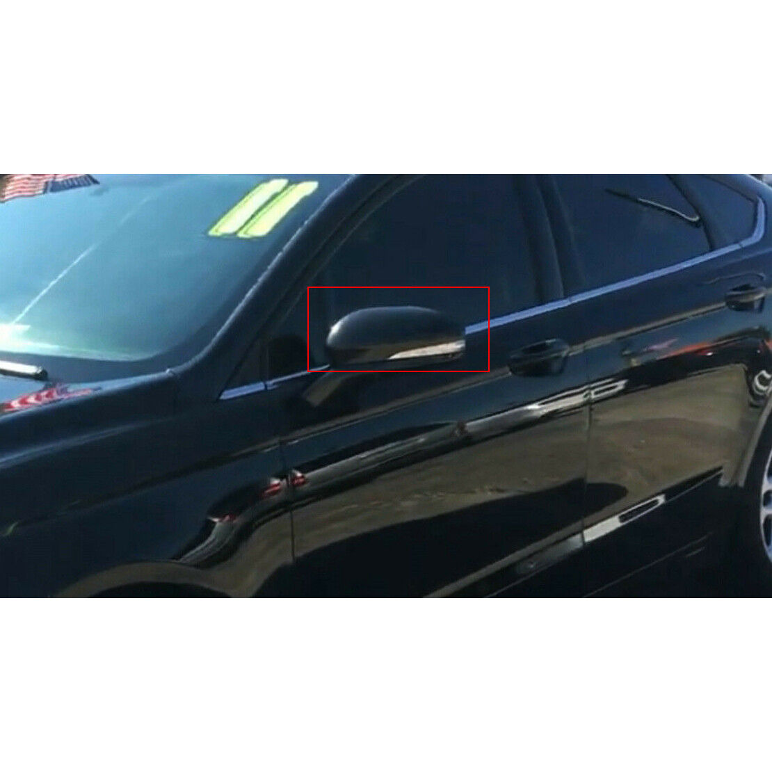 Left Glossy Black Side View Mirror Cover Cap Fit for Ford Fusion Mondeo 2014-20