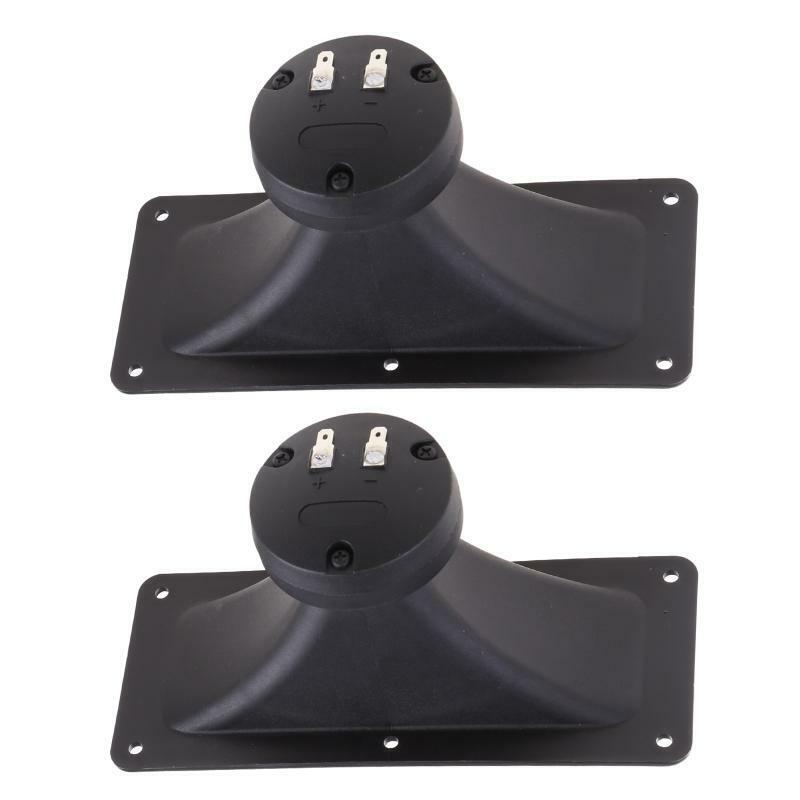 2pcs Black Piezoelectric Tweeter Piezo Tweeter Horn Rectangle Audio Speakers