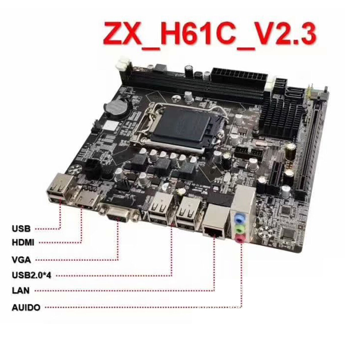 H61 Motherboard LGA 1155 DDR3 Memory Mainbord For   and  CPU