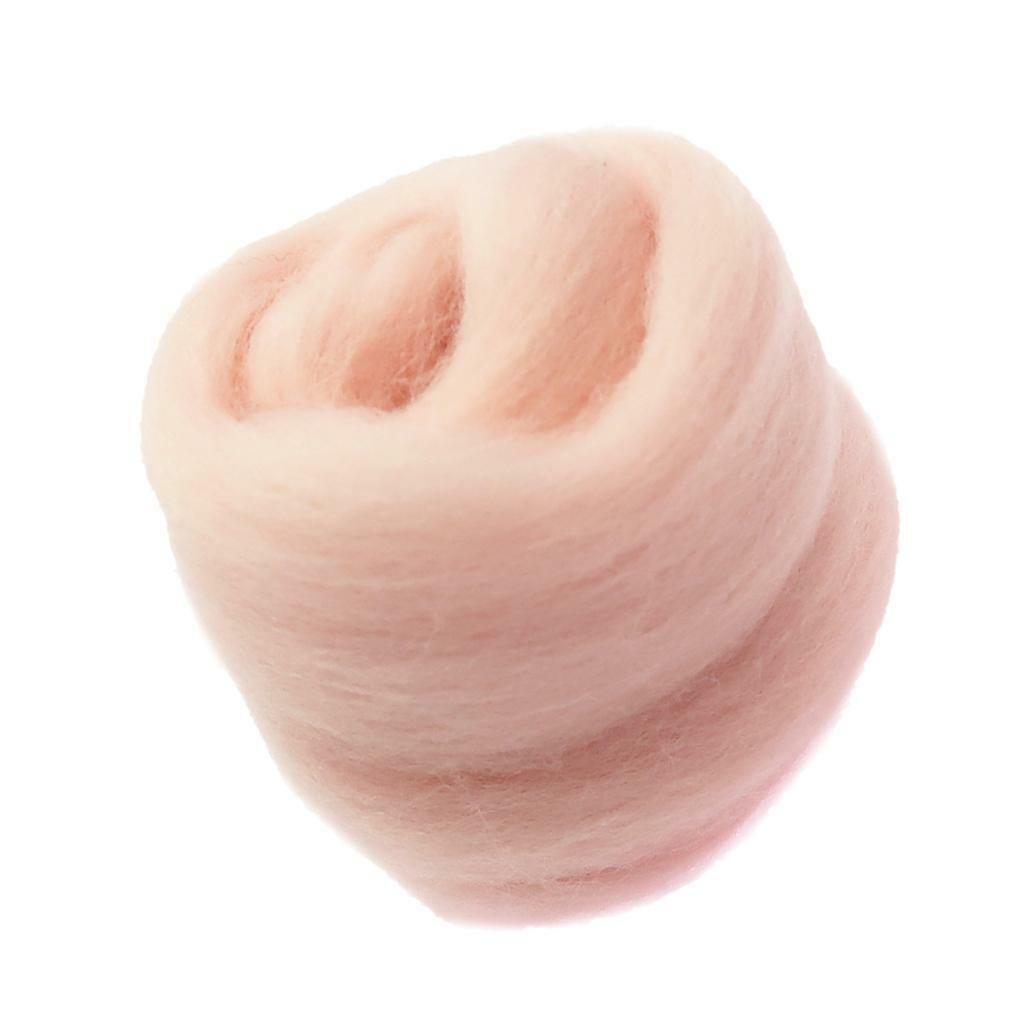 2 Pcs soft and wool Roving for Needle Felting Craft DIY 10g Pink + Light Pink