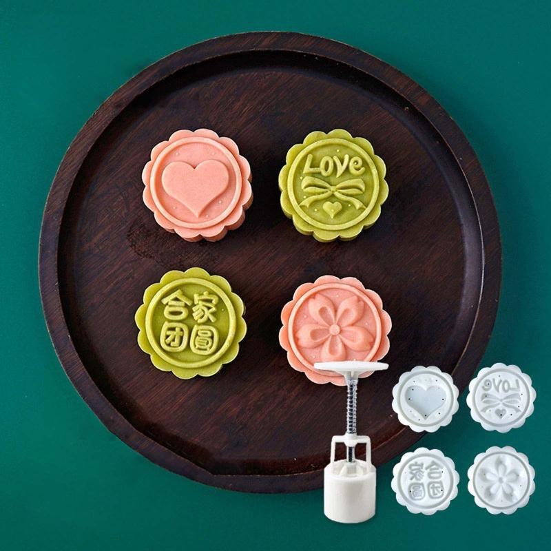 50g Moon Cake Moulds Chinese Words Shaped Hand Pressure Mooncake Decorating Tool