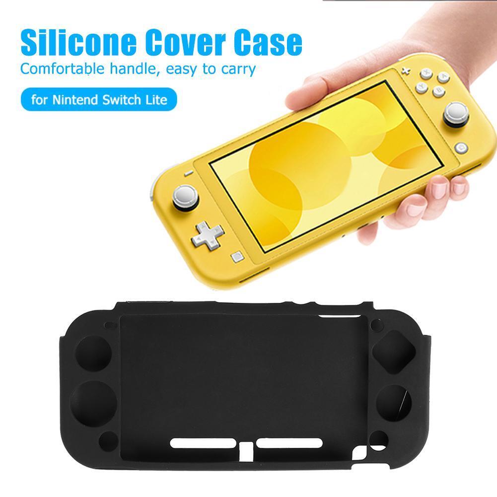 Non-slip Soft Silicone Case Shell Fit for Nintend Switch Lite (Black)