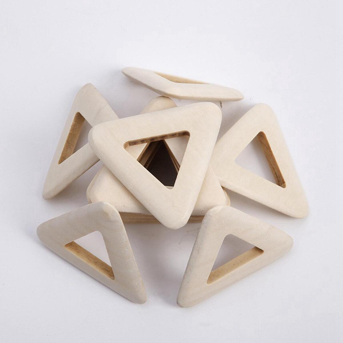 10x Unfinished Wood Slices Earring Blanks Hollow for Jewelry Making Painting