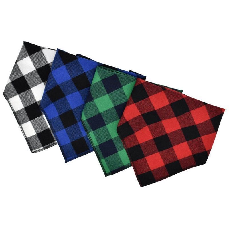 4 Packs Pet Bandanas Collars for Dogs and Cats Cotton Plaid Triangle Scarves
