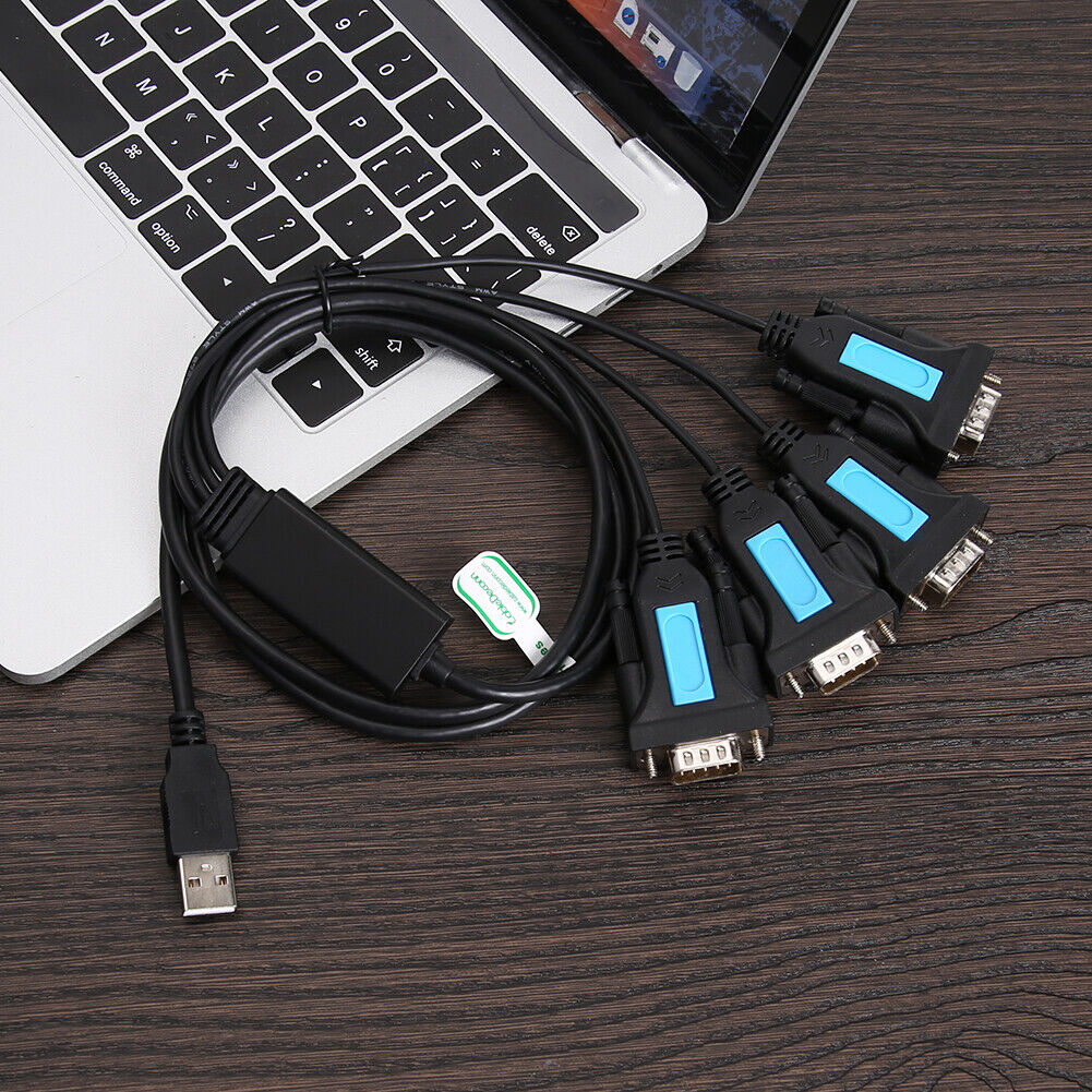 PL2303 Chipset 4 Port USB to RS-232 9-Pin DB9 Serial Cable Male A Adapter