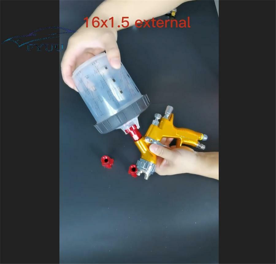 1pc M16 x 1.5mm Red Aluminum For PPS Spray Gun Cup Adapter Spray Gun Connector