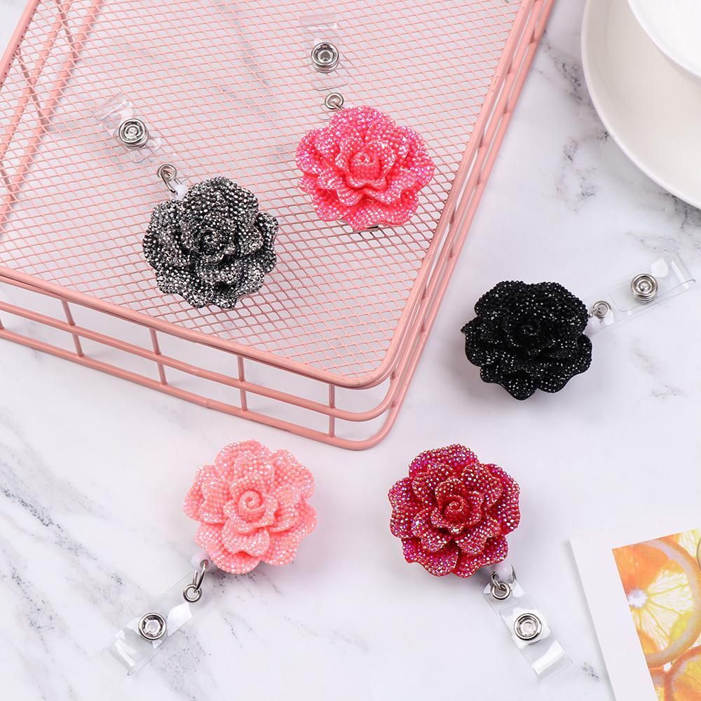 Clip Clip ID Name Card Retractable Rose Shape Key Ring Badge Reel Badges Holder