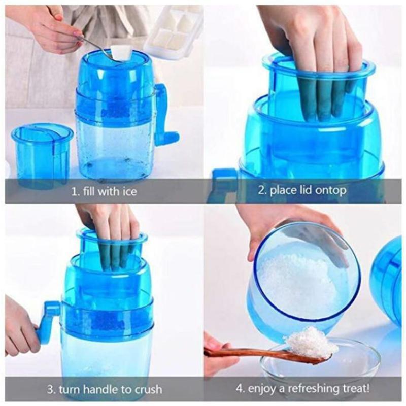 Manual Ice Crusher Hand Crank Shaver for Making Drinks Household Snow Cone