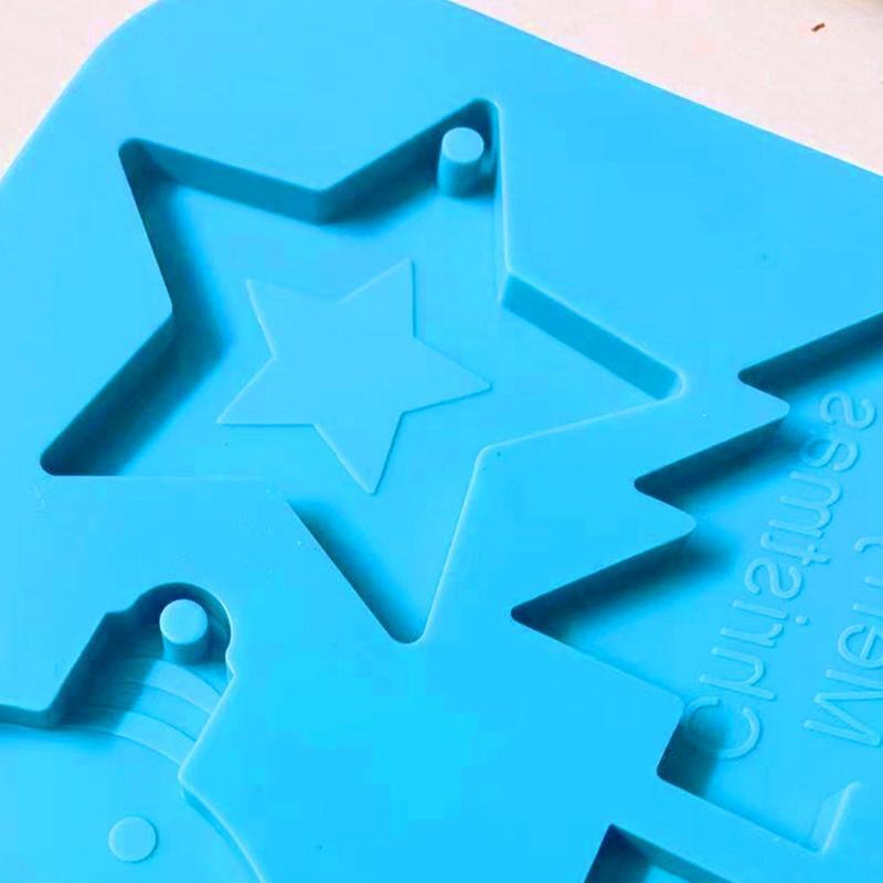 Shiny Glossy Christmas Keychain Silicone Mold for Christmas Love Gift Craft