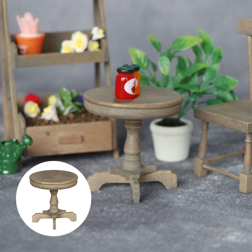 2Pcs Mini 1/12 Scale Table :6 Cabinet   Life Scene Ornaments