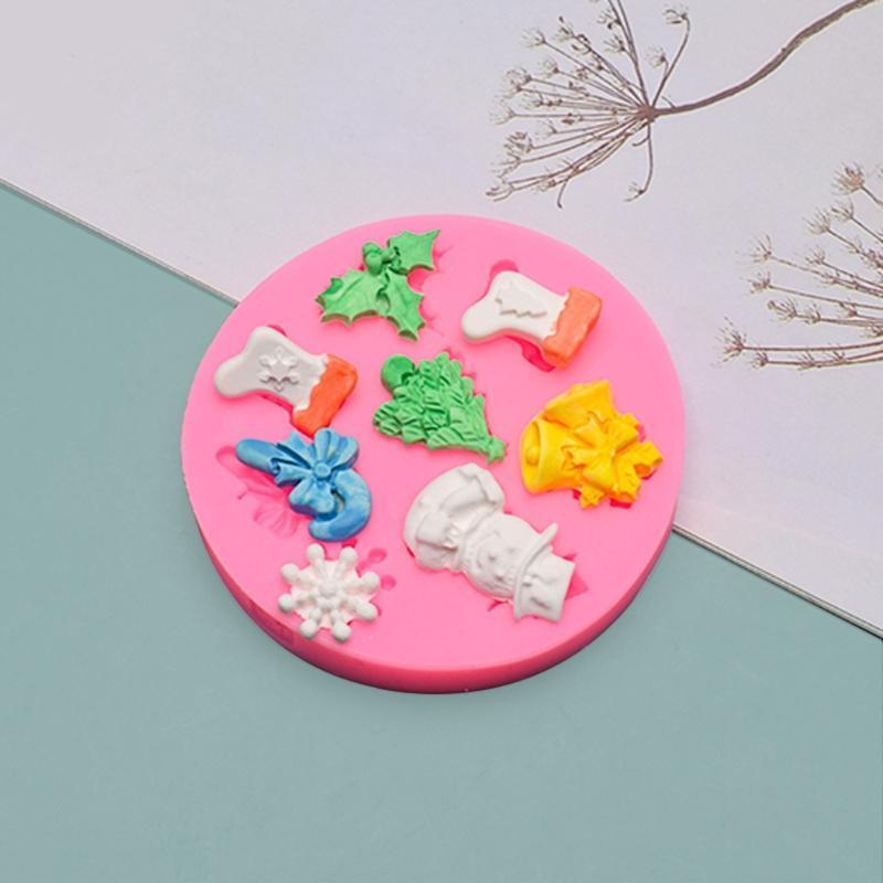 Christmas Fondant Mold Silicone Chocolate Candy Mold Cupcake Baking Tool Durbale