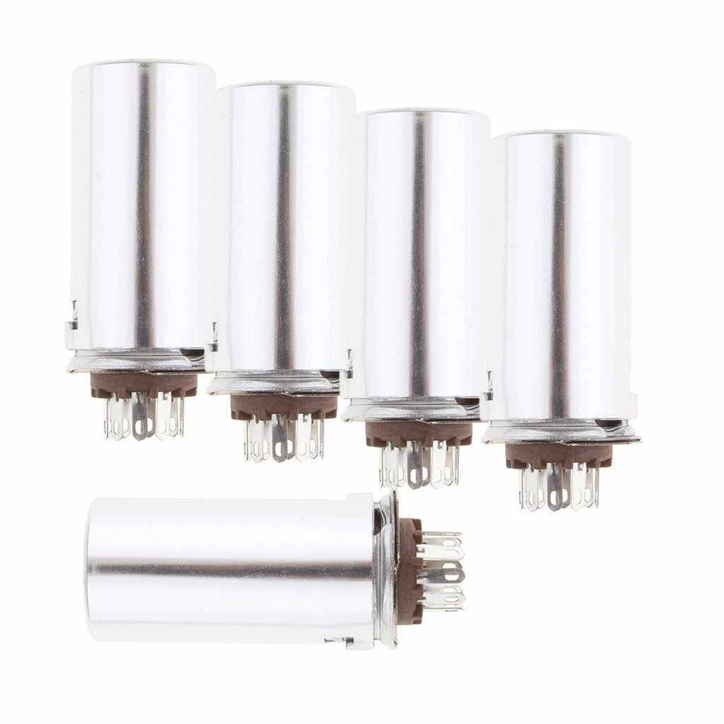 5pc 9Pin Vacuum Tube Socket w/ Aluminum Shield for 12AX7 12AU7 E88CC 6922 6n1