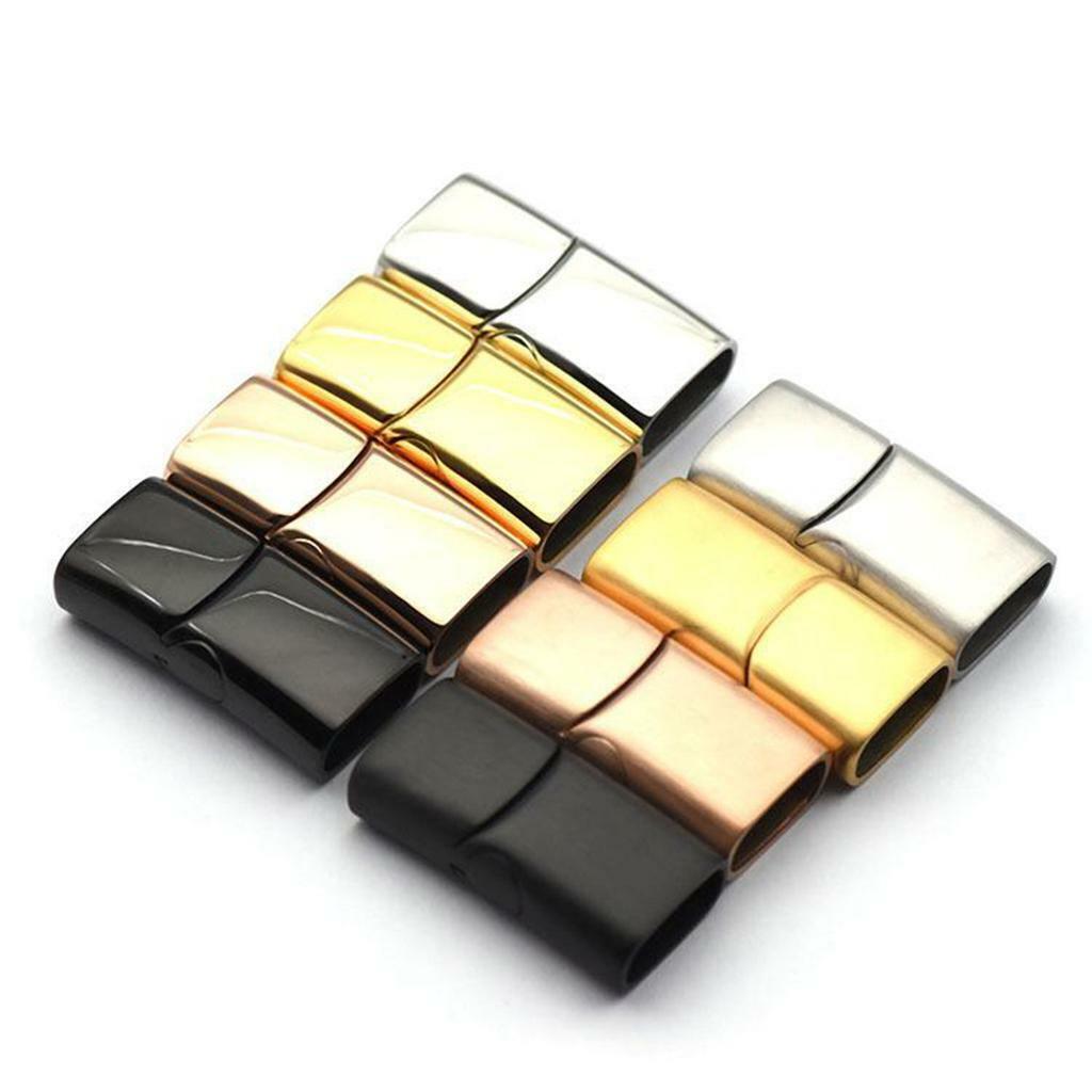 15pcs Magnetic Jewelry Making Clasps Buckle Flat Leather Cord Key Rings