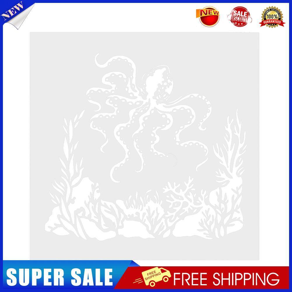 Octopus Coffee Spray Printing Mold DIY Cake Embossed Decor Baking Stencil