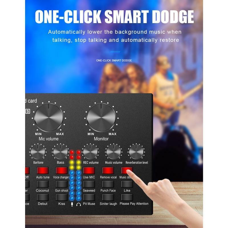 Connect with Smartphone Audio USB External Mixer Sound Card Mixing Console
