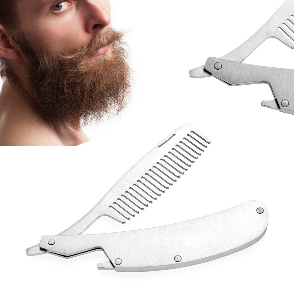 Men Beauty Beard Comb Hairdressing Styling Hair Mustaches Brush Folding Comb